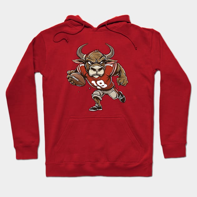 Bulls Touchdown American Football Hoodie by Wintrly